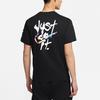 Nike Contrast Letter Print Sports T-Shirt Men Tops Black DB6136-010