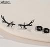 SMJEL Minimalist Silver Color Deer Horn Earrings Women Christmas Jewelry Cute Elk Antler Ear Studs Unique Tree Branch Earings
