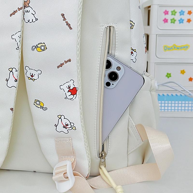 Cartoon Print Backpack Student Schoolbag Women's Lightweight Backpack