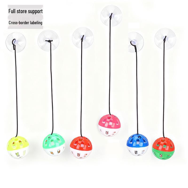 Cat Toy Set: Suction Cup Ring, Sounding Ball & Bell Ball for Self-Entertainment