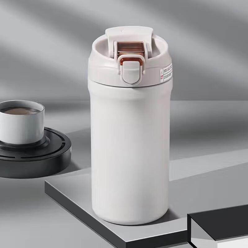 OLOEY Portable Stainless Steel Double-Drink Insulated Coffee Mug