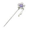 Miaomyao Hairpin, Single Stick, for Japanese Traditional Wear (Tomesode, Kimono), Hair Accessory, Metal, Silver, Crystal, Snow Flower, Flower Motif,
