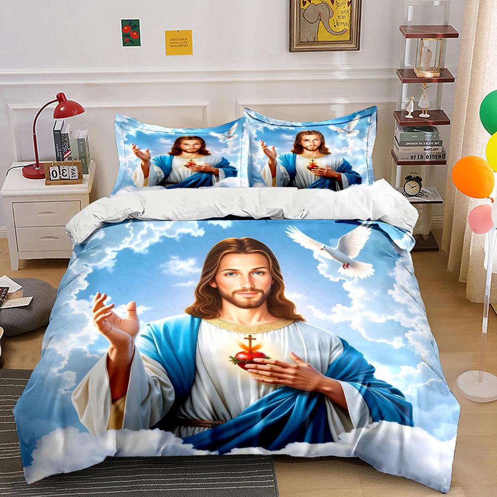 Grosstor Unisex Religious Trio For Devotional Decor Exquisite Three-Piece Bedding Set Gift For Kids And Adults