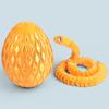 3D Printed Snake Egg Figurine Movable Joints Snake Figure Desk Fidget Toy Egg with Articulated Snake Inside Decoration Ornament