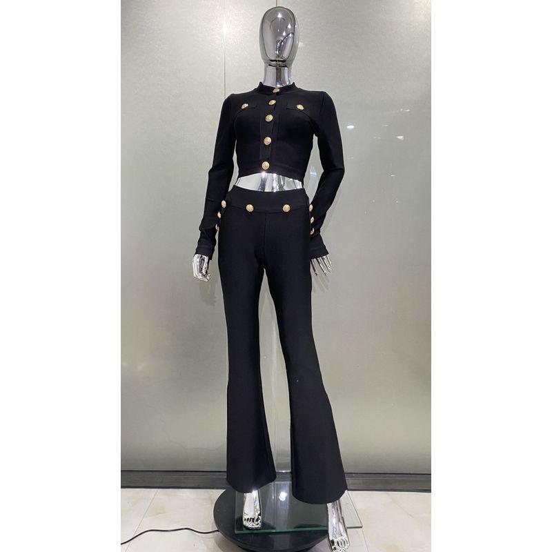 Metal Bucket Top High Waisted Two-Piece Set Metal Tops High Waist Two Pieces Pants XS