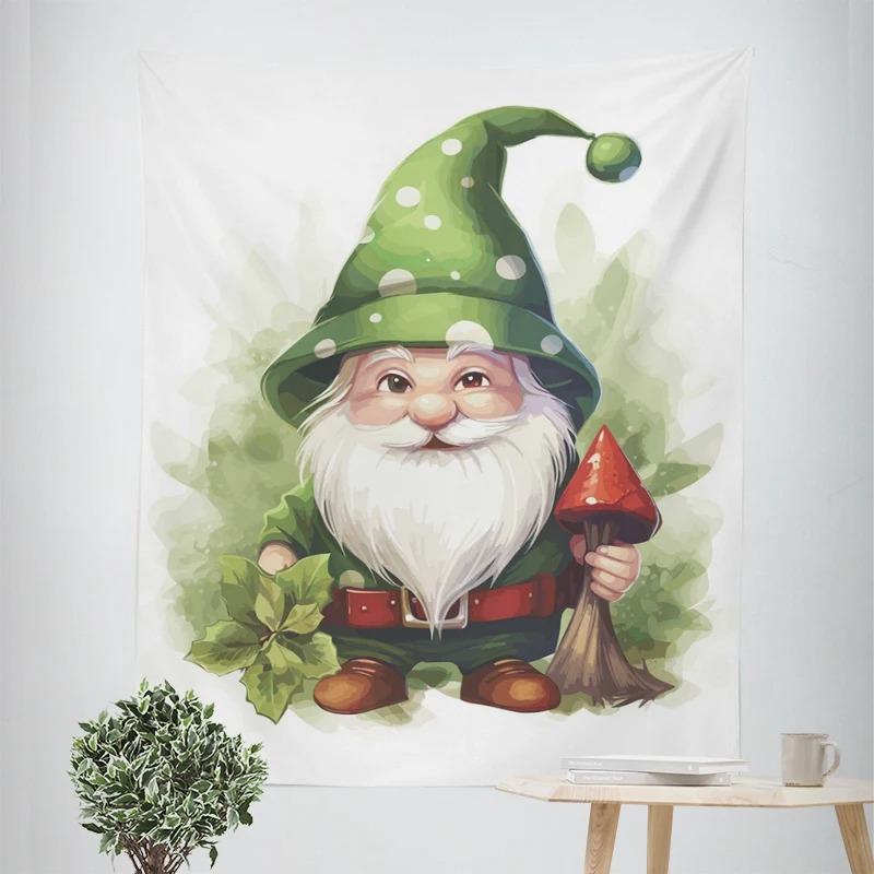 New Year Christmas Theme Santa Claus Penguin Pattern Living Room Bedroom Decorative Tapestry