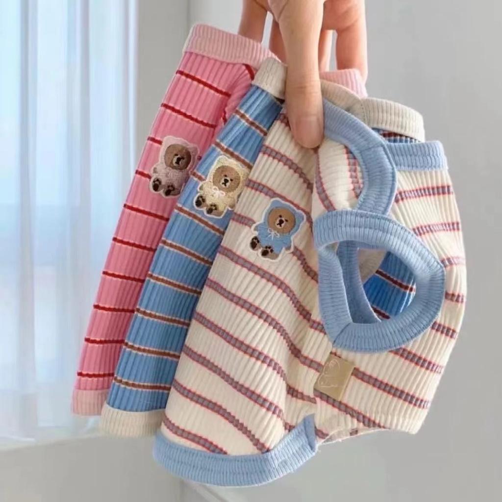 Striped Pet Vest Thin Teddy Bears Pomeranian Yorkshire Small Dog Cats Dogs Clothes Puppy Clothes Dog Cooling Vest