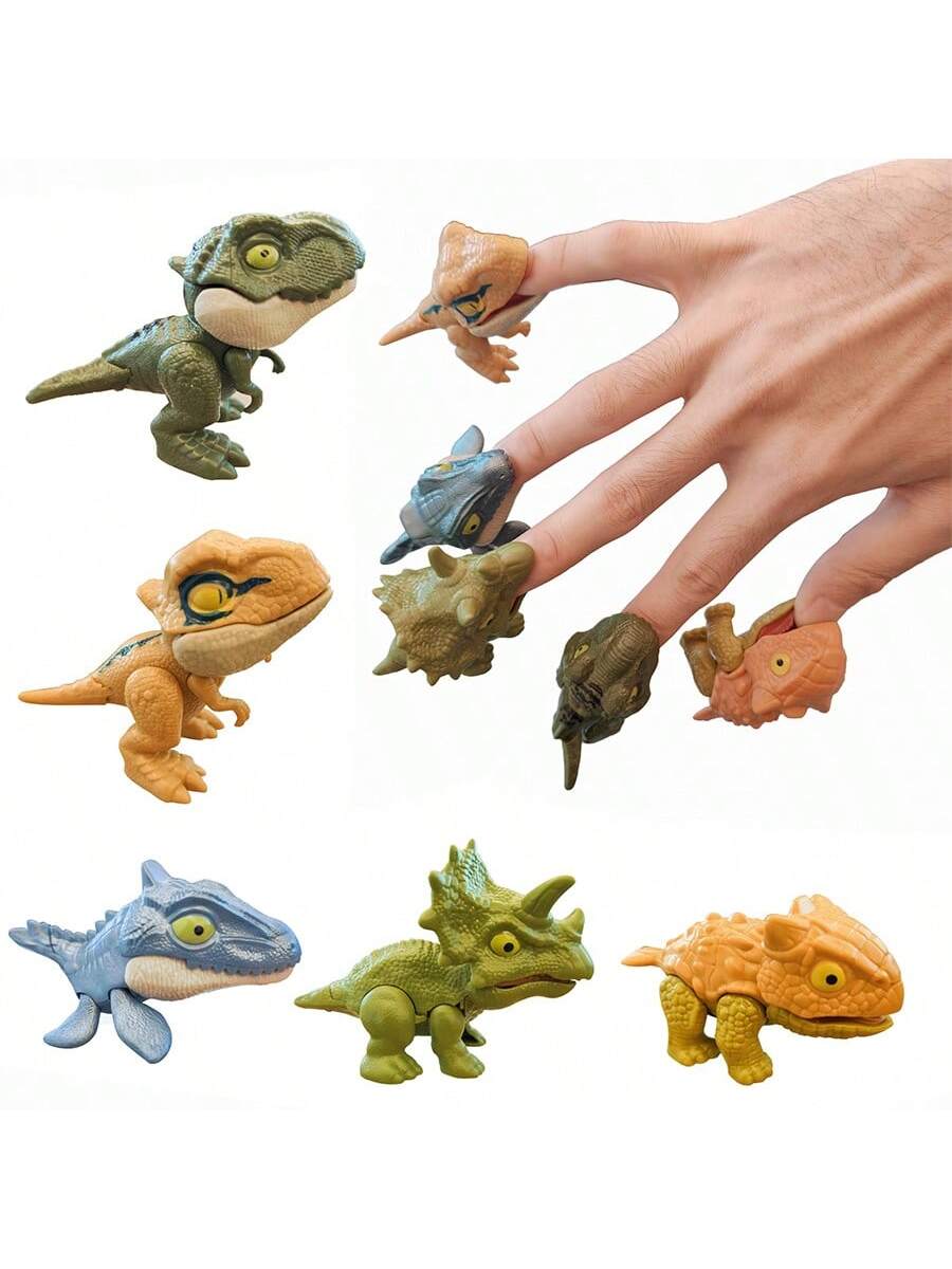Yiran Bag 5&10Pcs Biting Finger Dinosaurs Toy Collectibles For Display, Dinosaur Play And Snap On Figure Novelty Creative Theater Puppet