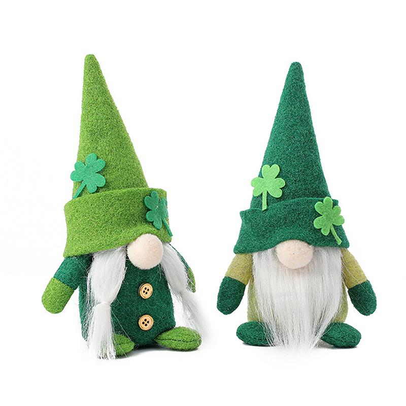 Standing Green Gnome Doll Faceless Doll Dwarf Irish Festival Gift St. Patrick's Day Celebration Ornament Home Holiday Decoration