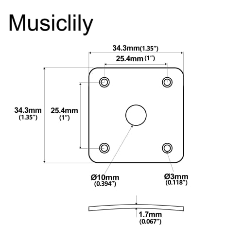 Musiclily Pro Square Plastic Jack Plate for LP Les Paul Electric Guitars, Brown/Cream (Set of 2)