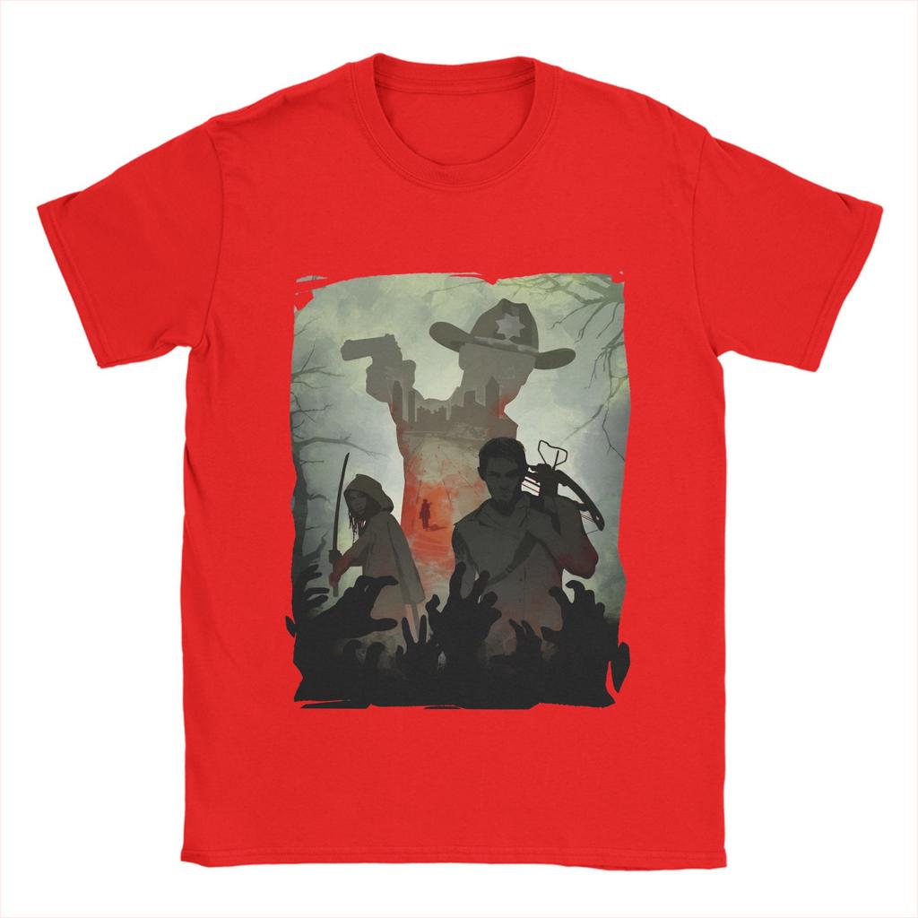 Walking Deads T Shirts Men's  Pure Cotton Novelty T-Shirts Crewneck  Tee Shirt Short Sleeve Clothing 4XL 5XL 6XL