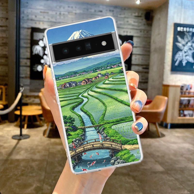 Phone Case For Google Pixel 9 8 7 6 9A 8A 7A 6A 5 4 5A 4A 3A Pro XL Soft TPU Cover Landscape Japan Series Aestheticism Scenery