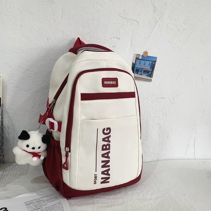 Schoolbag schoolbag male Korean version ins trendy college student couple computer bag large capacity contrasting color middle school student trendy