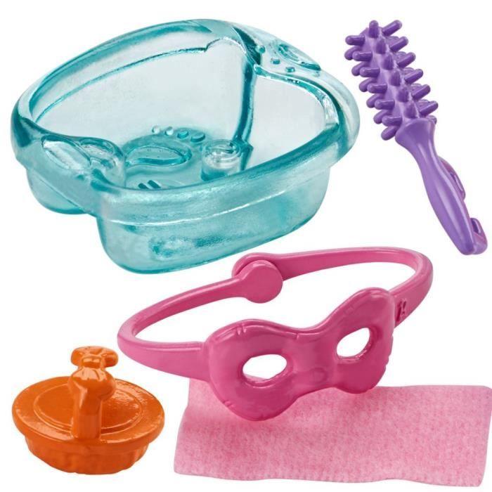 Ensemble d'Accessoires pour la Maison - Barbie - Set Wellness - Salle de Bain - Mattel FHY69 - Rose - Enfant