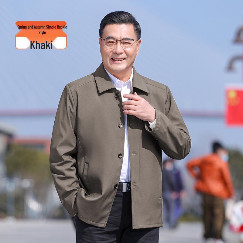 

Dad s Padded Autumn/Winter Jacket for Middle-Aged & Elderly Men: Thickened, Warm Cotton Shirt-Style Coat 190/4XL for 170-190 Jin