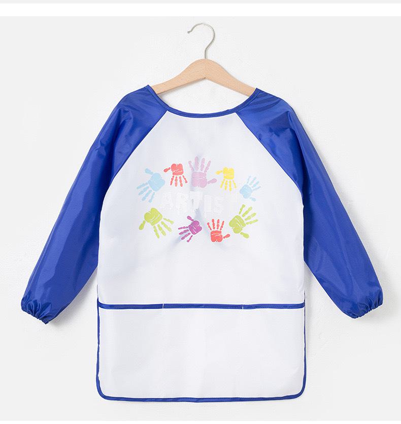 Tablier d'art à manches longues pour enfants avec poche et housse de protection pour aquarelle