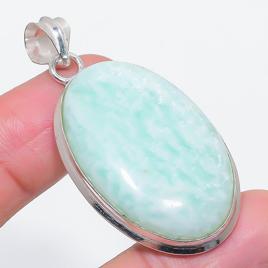 

Natural Amazonite Gemstone 925 Sterling Silver Jewelry Pendant 2.09 p2l25