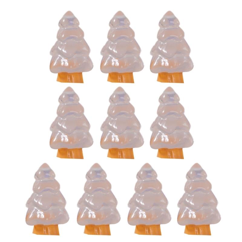 10 Pcs Microlandschaft Miniature Christmas Tree Decorations Snow Landscape Accessories Resin Crafts Luminous Ornaments