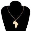 Ethnic Men Country Fashion Chain Jewelry Pendant Necklace African Map Gold