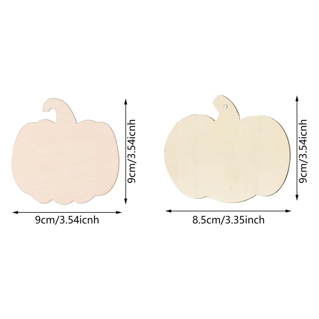 Set of 10 Paintable Wood Pumpkin Shape Pendant Hanging Plaque for Harvest Season Celebration Thanksgiving Accessories