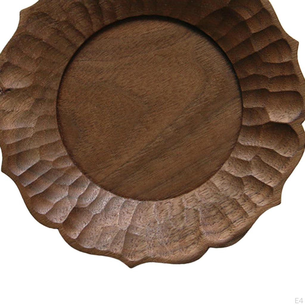 Mini Wood Tray Cheese Plate Multifunctional 13cm Decoration Tea Coffee for Bedroom Dresser