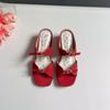 Inner height increase temperament open-toed cool slippers women's summer new high-end versatile bow one-pedal platform sandals