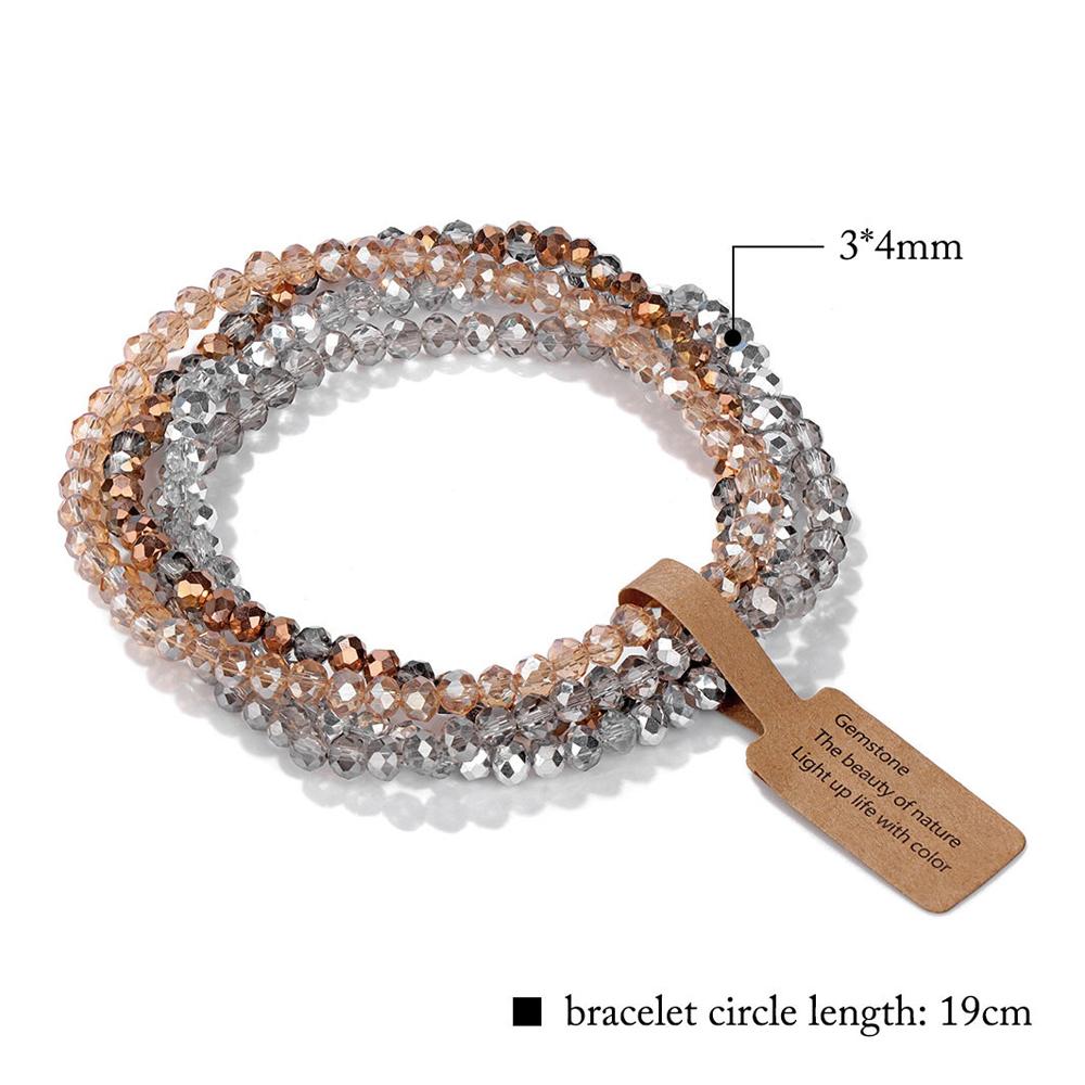 4pcs/Set Multilayer Crystal Beaded Bracelet Women Girl Boho Stackable Stretch Bracelet Valentine'S Day Mother'S Day Jewelry Gift