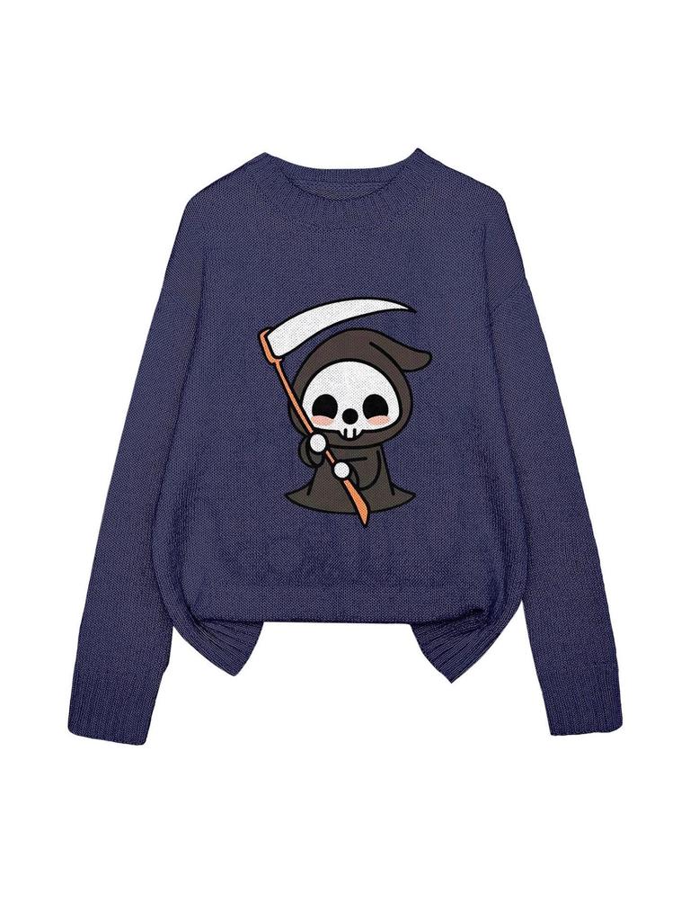 YZH-4 Halloween Printed Long Sleeve Autumn Pullover Sweater
