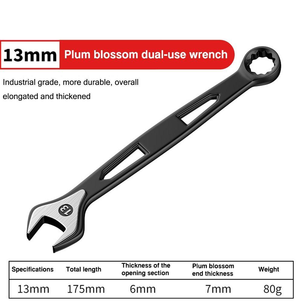 Durability High Carbon Steel Dual-use Spanner Hollow Out Extended Plum Blossom Wrench Thick Hand Tool For 6-15mm Screws
