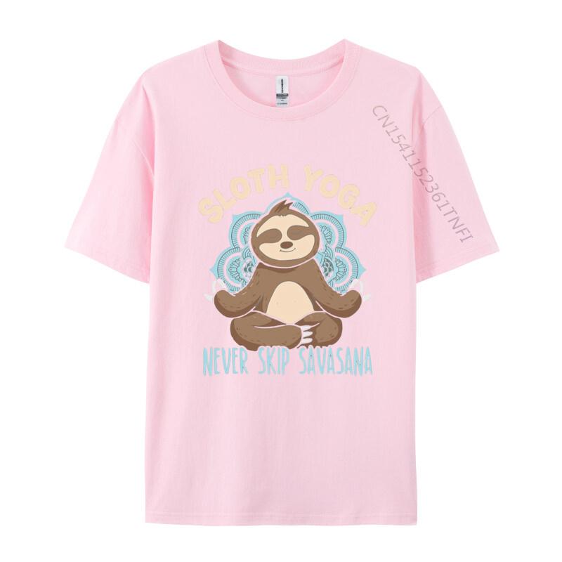 Sloth Yoga Never Skip Savasana Fitnes Tshirts Men Cotton Printing TShirt Fashion Tshirt Gothic Animes