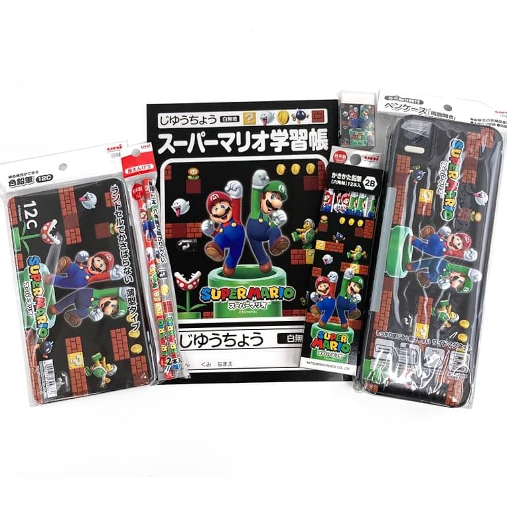 Mitsubishi Pencil Super Mario 175554026 Stationery Set BT-GK SMS6 Back to School New School Mitsu...
