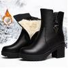 Retro Short Boots Women's Autumn and Winter Mid-heel Mid-tube Cotton Shoes Plus Velvet Thickened Soft-soled Boots Women