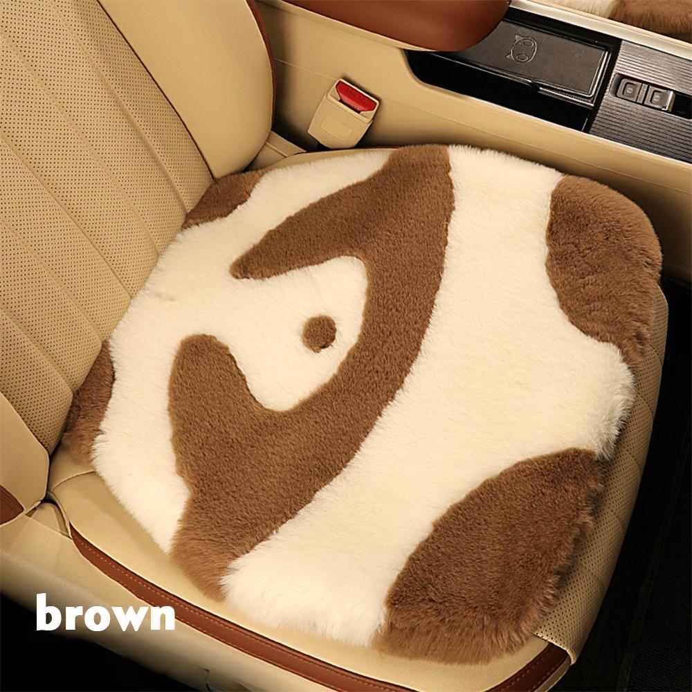 Winter Plush Car Seat Cushion Cartoon Design Thick Women's Single Piece Imitation Wool No Backrest Cute New Style