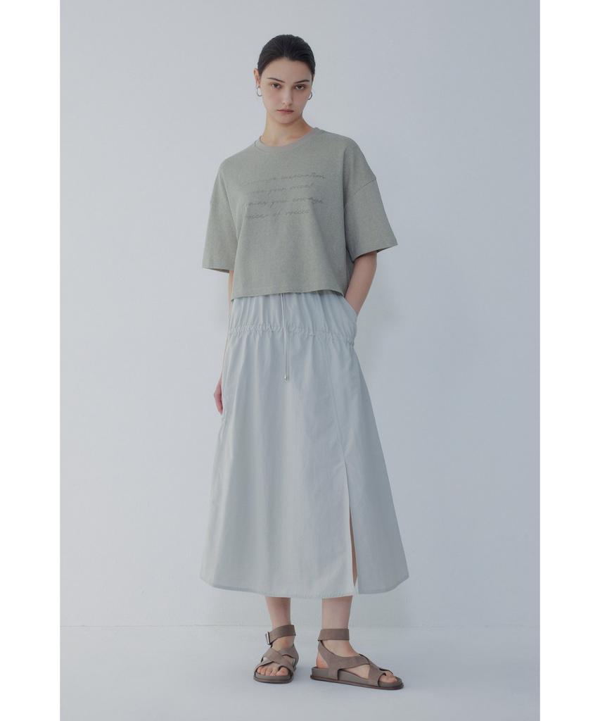 Bobeu String Banding Tiered Skirt_Light Gray 7156235003