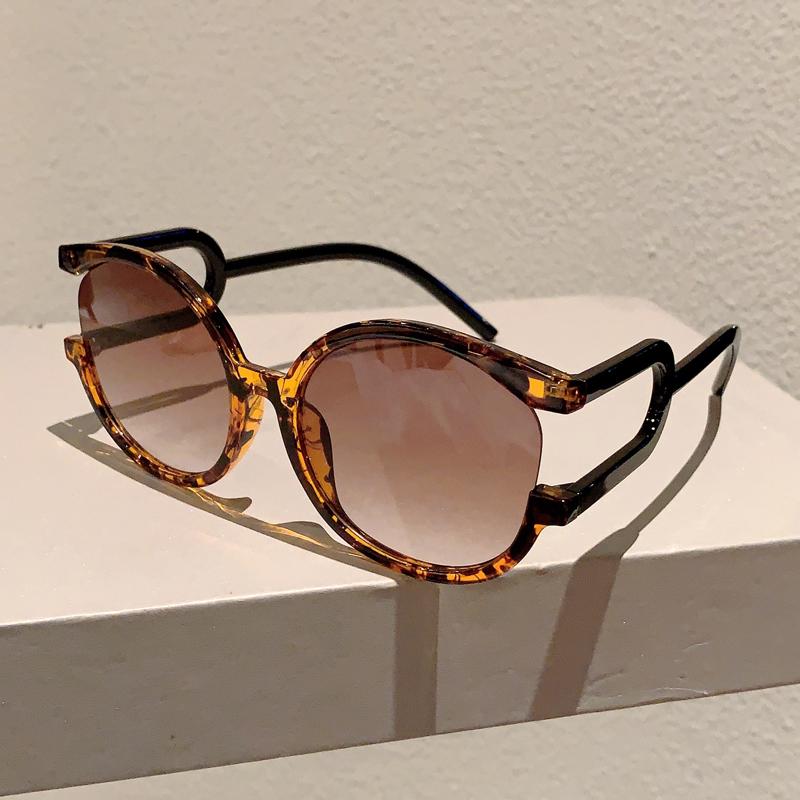 Y2K Fashion Design Shades Oversize Round Decoration Women Sunglasses Outdoor Brand Travelling Hiking Sun Glasses