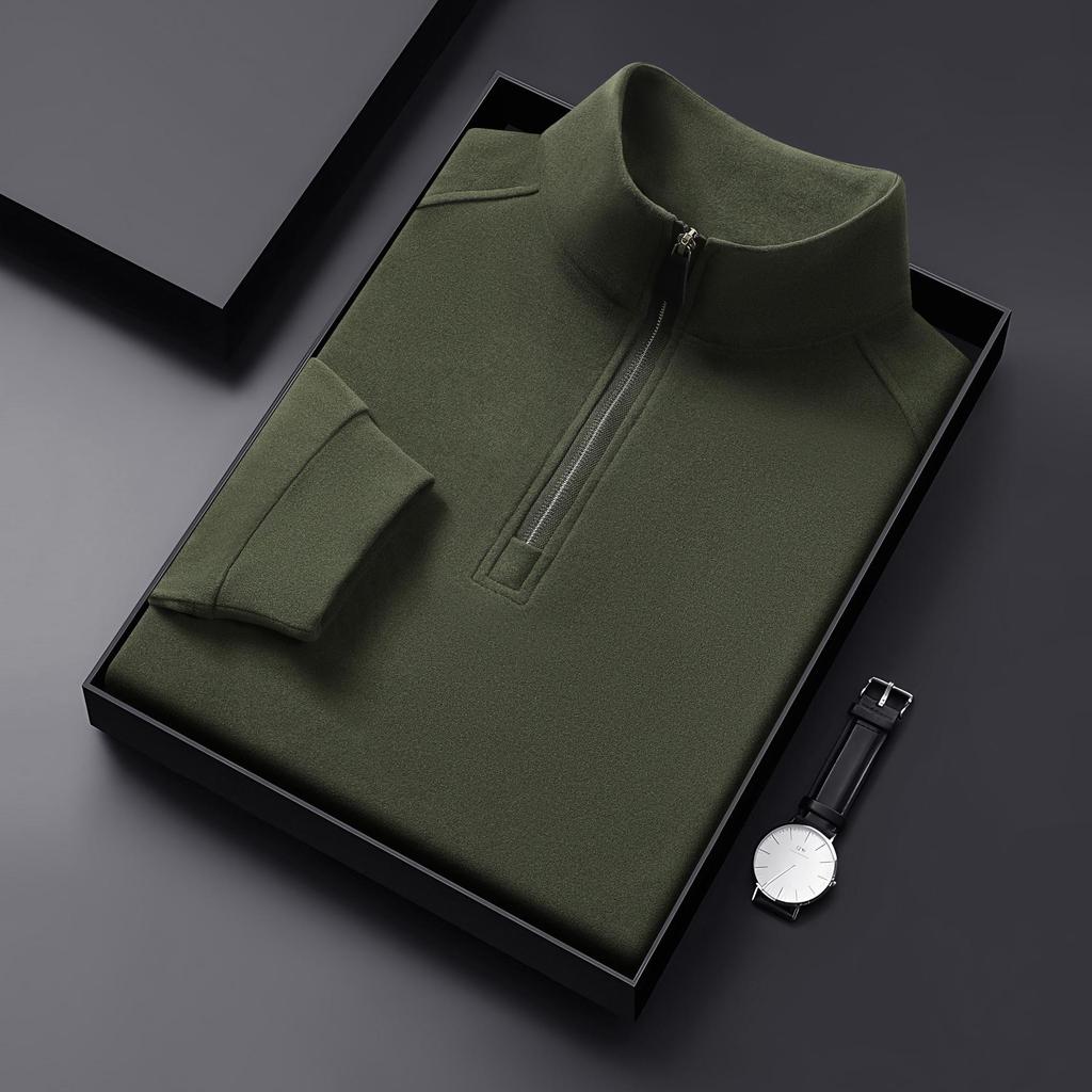 2025 Men's Half-Zip Double-Sided Fleece Sweatshirt - Warm Winter Long Sleeve Top for All Ages