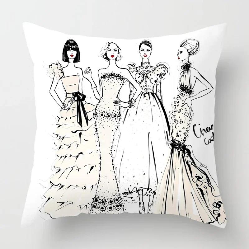 Nordic Fashion Ladies Pillowcase Decoration Home Decoration Living Room Sofa Cushion Cover  Bed Decoration Pillowcase