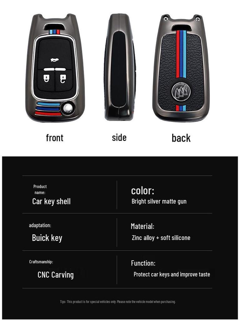 Buick Car Key Case Cover for Models: New Excelle, Verano, GT, Velite, Envision, Enclave, GL8, LaCrosse, GL6, Encore