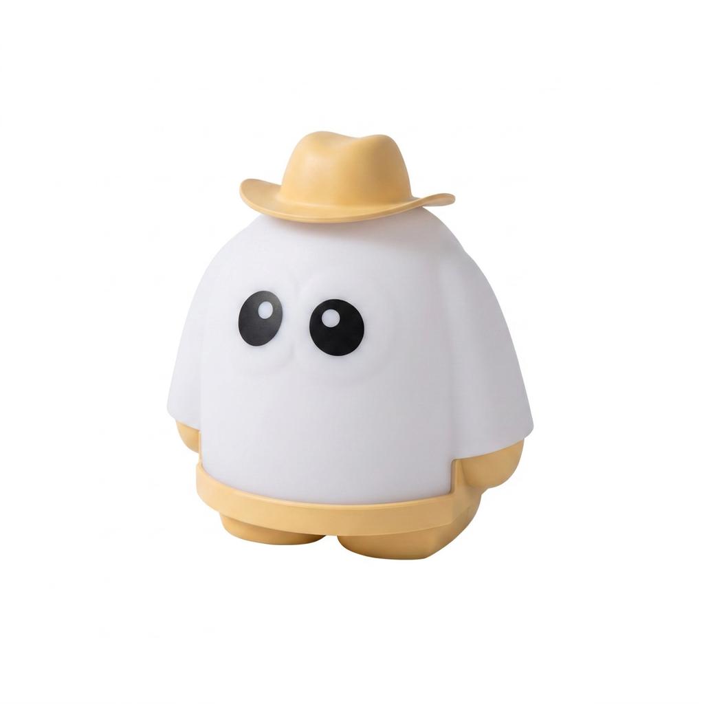 USB Rechargeable Ghost Night Light Halloween Themed Kids Creative Novelty Small Night Lamp with Soft Glow for Bedroom and Party Decoration
