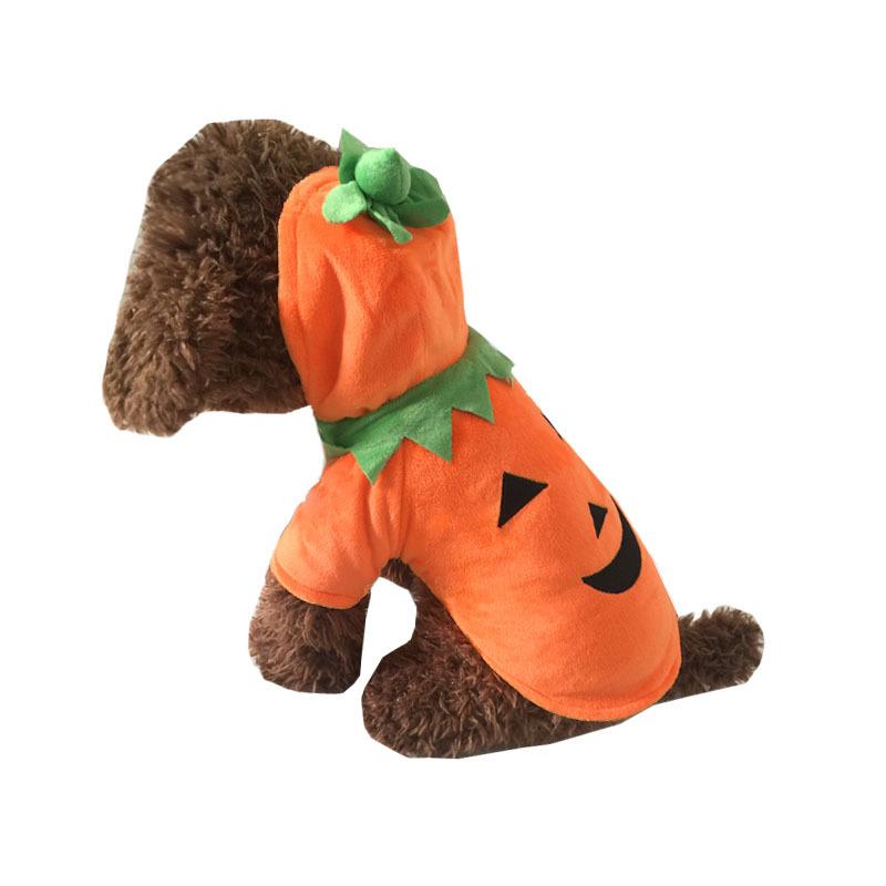 Halloween Hund Kürbis Kapuzenkleidung Lustige Verwandlungskleidung Feiertag Polar Fleece Hundekleidung für Kleine Mittelgroße Hunde