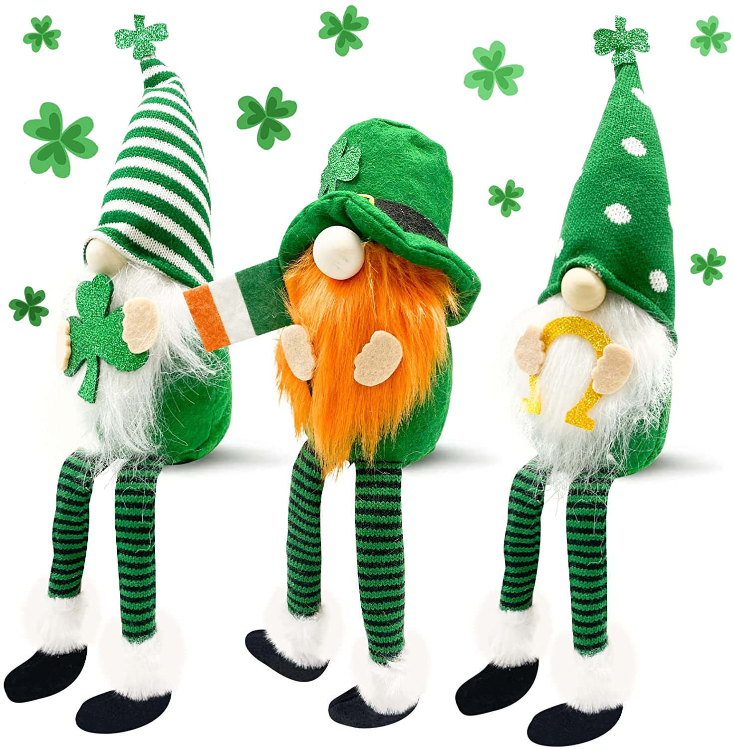 

3шт украшения ко Дню Святого Патрика, дневной гном, плюшевые украшения в виде эльфов, шведские фигурки гномов Tomte, декор в виде настольных гномов, подарки на день Святого Патрика, домашний декор 30*17*6cm,3Pcs