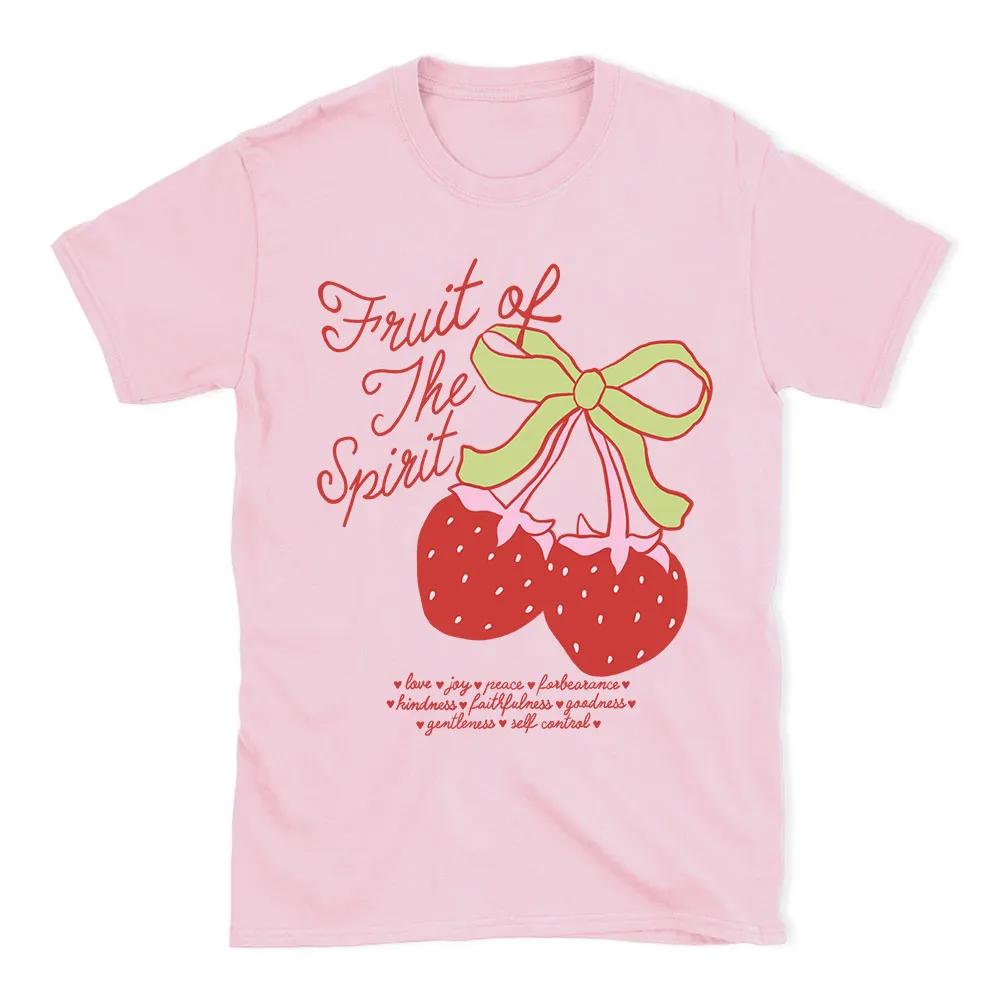 Summer 2026 New Fruit of The Spirit Christian Unisexs Tshirt Fashion Hot Sale Round Neck Unisexs and Womens Same Print Tshirt