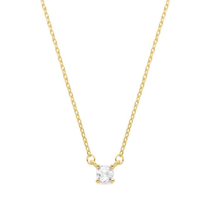 Collier Luxenter en argent 925 avec zircon brillant fini or jaune 18K - Keval