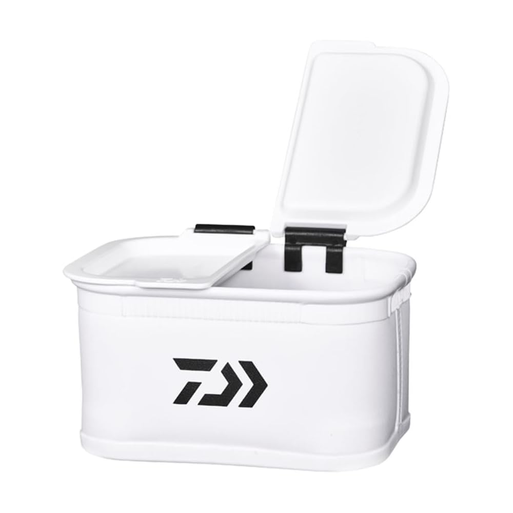 Daiwa MW(K) Bait Bucket White 10L Portable Fishing Gear Storage Container