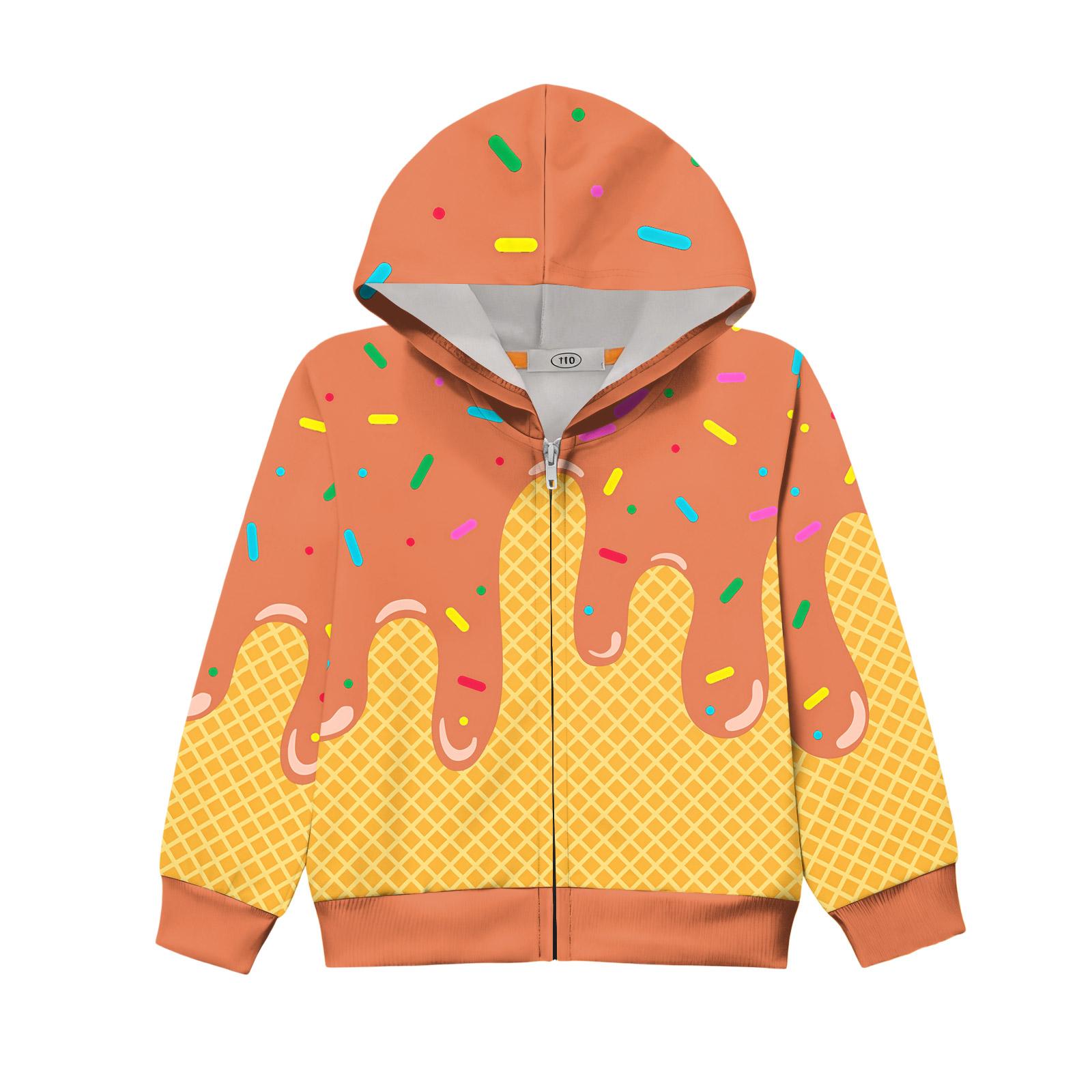 

Children s Long,sleeved Loose,fitting Pullover Hoodie With Drawstring 100 помаранчевий
