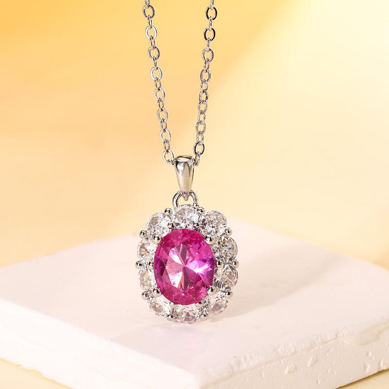 Jewelry Copper Bottom Gold-Plated Simulation Red Corundum Retro Temperament Three Sets 8 * 10-6 * 8