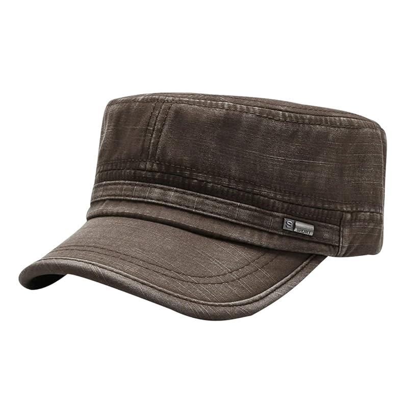 

[White Fang] military cap work cap hat Plain color design Fashionable men s ladies CA566 (coffee)