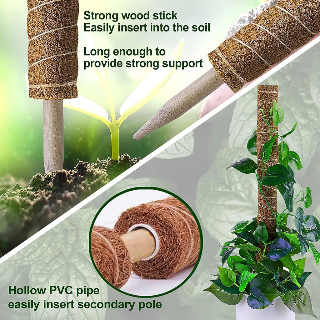 Plant Climbing Coir Totem Pole Safe Gardening Coconut Stick For Climbing Plants Vines And Creepers Plant Support Garden Supplies