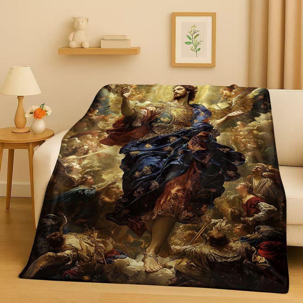 3D Luxurious Balote Angel Cupid Cartoon Flannel Blanket,Ultra Soft Warm Plush Throw for Home Bedroom Bed Sofa Cover Office Gift
