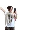 American high street white cotton short-sleeved t-shirt women's summer new trendy brand fat mm large size loose half-sleeved top ins